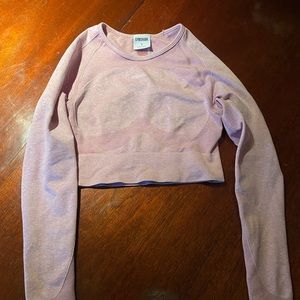 Light Pink Gymshark cropped long sleeve